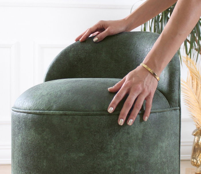 Atelier Del Sofa Luton - Puf de piel de nobuck Verde